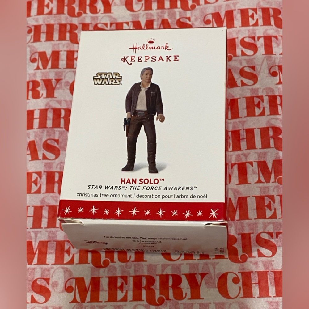 Hallmark keepsake ornament Hans Solo Star Wars Force Awakens series NIB 2016
